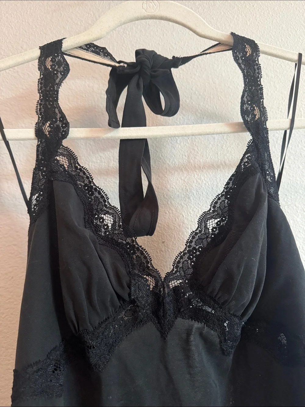 Free People Black Lace Halter Camisole